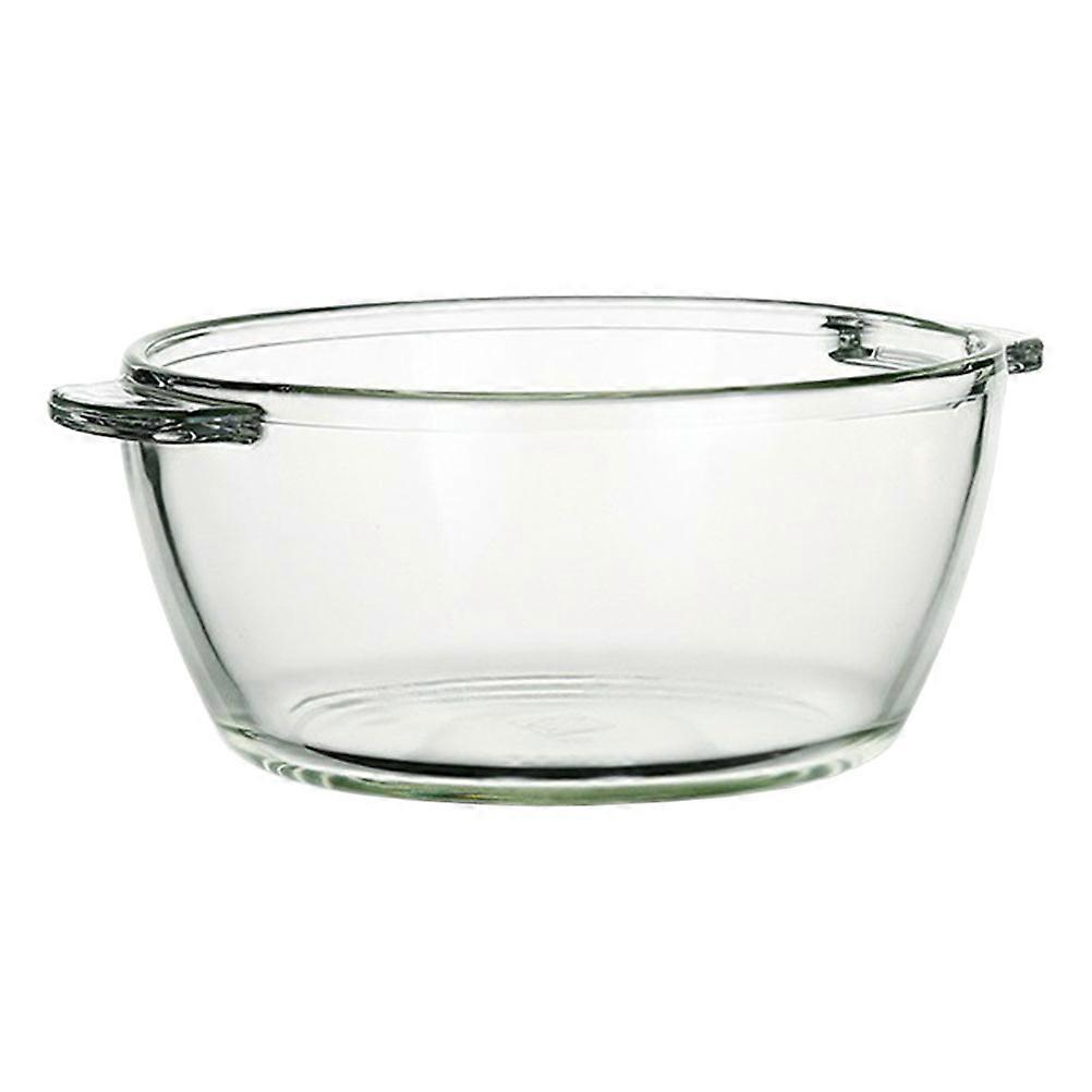 Transparent Glass Bowl with Handle for Serving Food Salad and Noodles at Home 1Pc