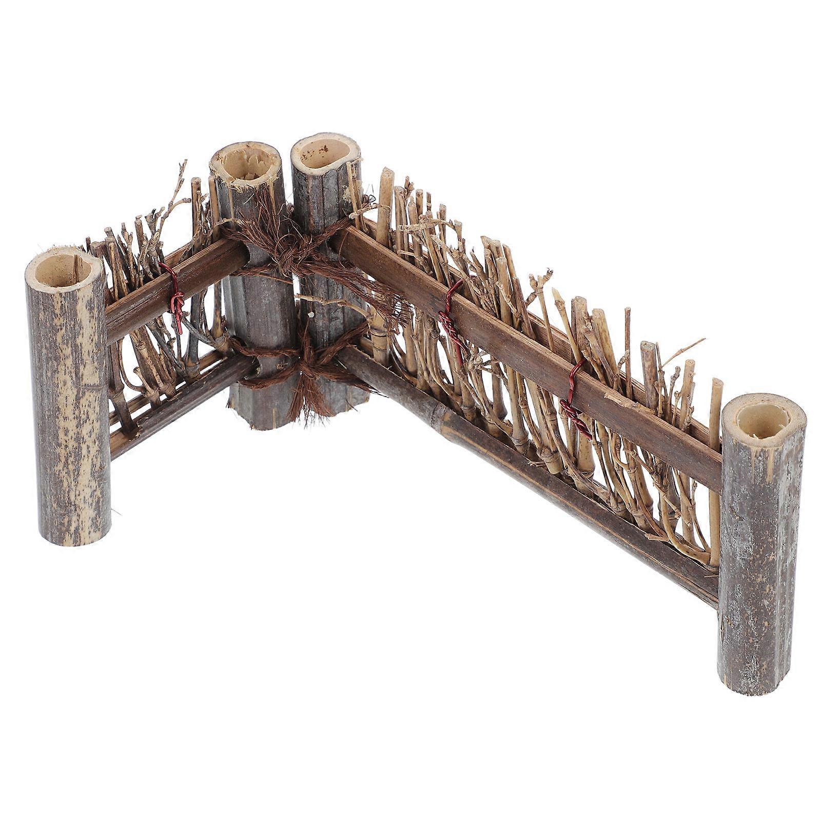 Handcrafted Miniature Bamboo Fence for Decoration Brown Color Adds Elegance to Your .5 Inches