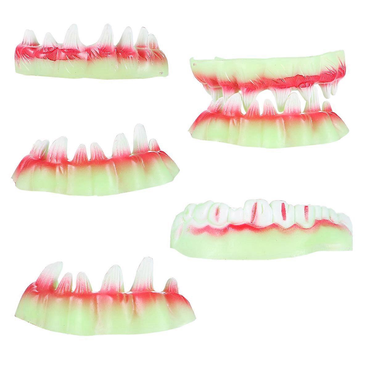 Masquerade 5Pcs Creepy Teeth Decor for Halloween Party with Material Designed for Adults