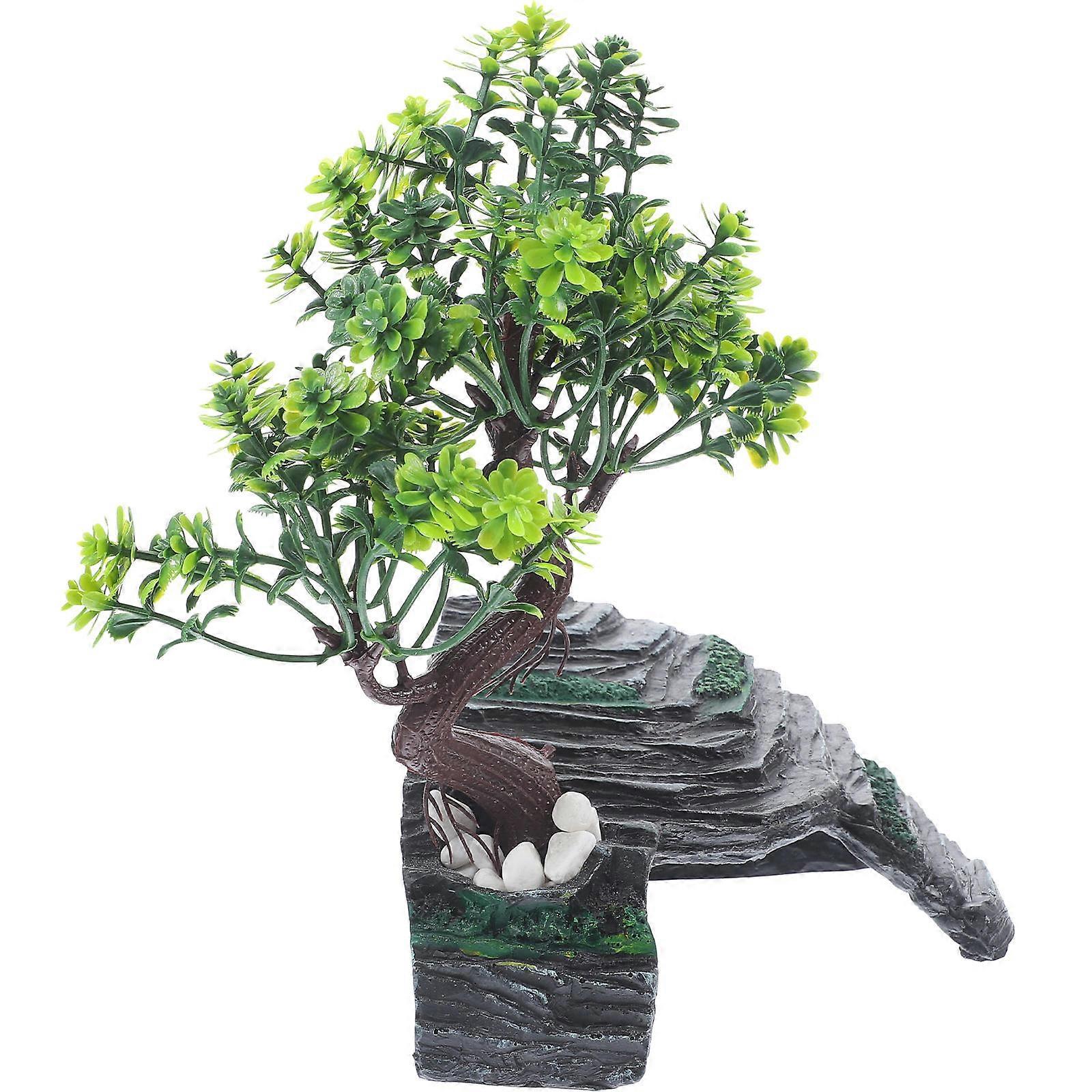 Resin Reptile Cave Decor For Aquarium Views And Reptiles With Natural Rock Shape And Easy Use Function 1Set