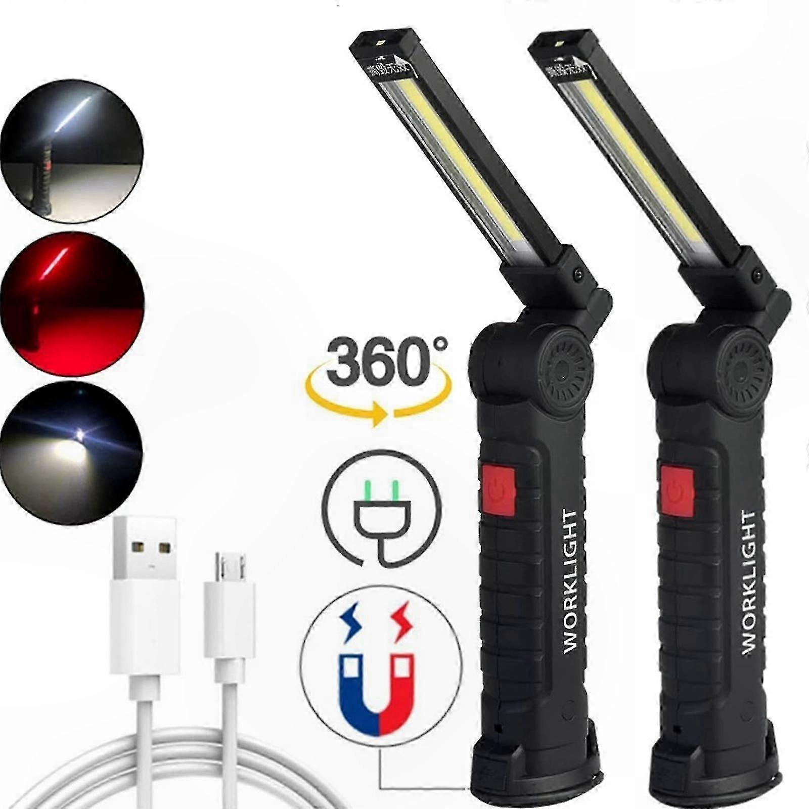 USB-C Rechargeable LED Task Light for Automotive Engine Maintenance, 1500mAh Battery Powered Portable Work Lamp