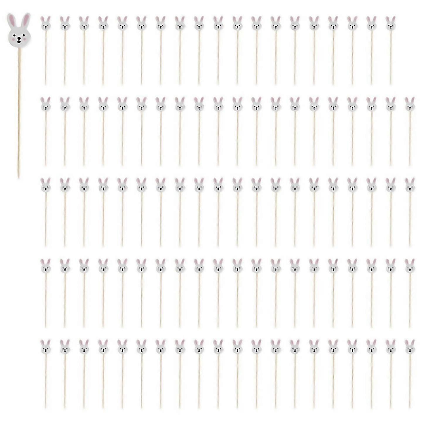 For 100pcs Easter Disposable Bamboo Skewers Easter Eggs Fruit