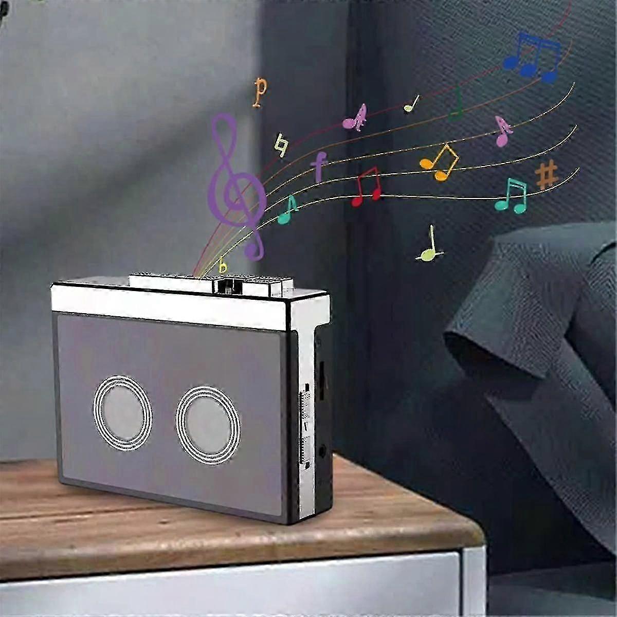 Bluetooth Tape Player Stereo 2-Channel Auto Flip FM Radio Retro Classic Portable Walkman B7