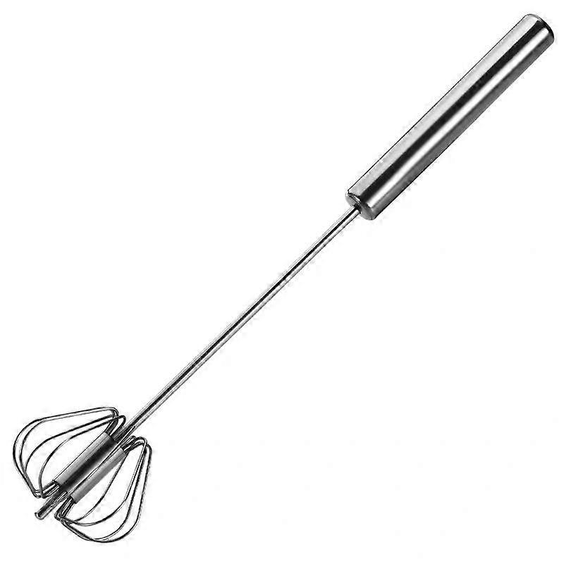 Silver Hand Push Whisk - Rotating Milk Frother