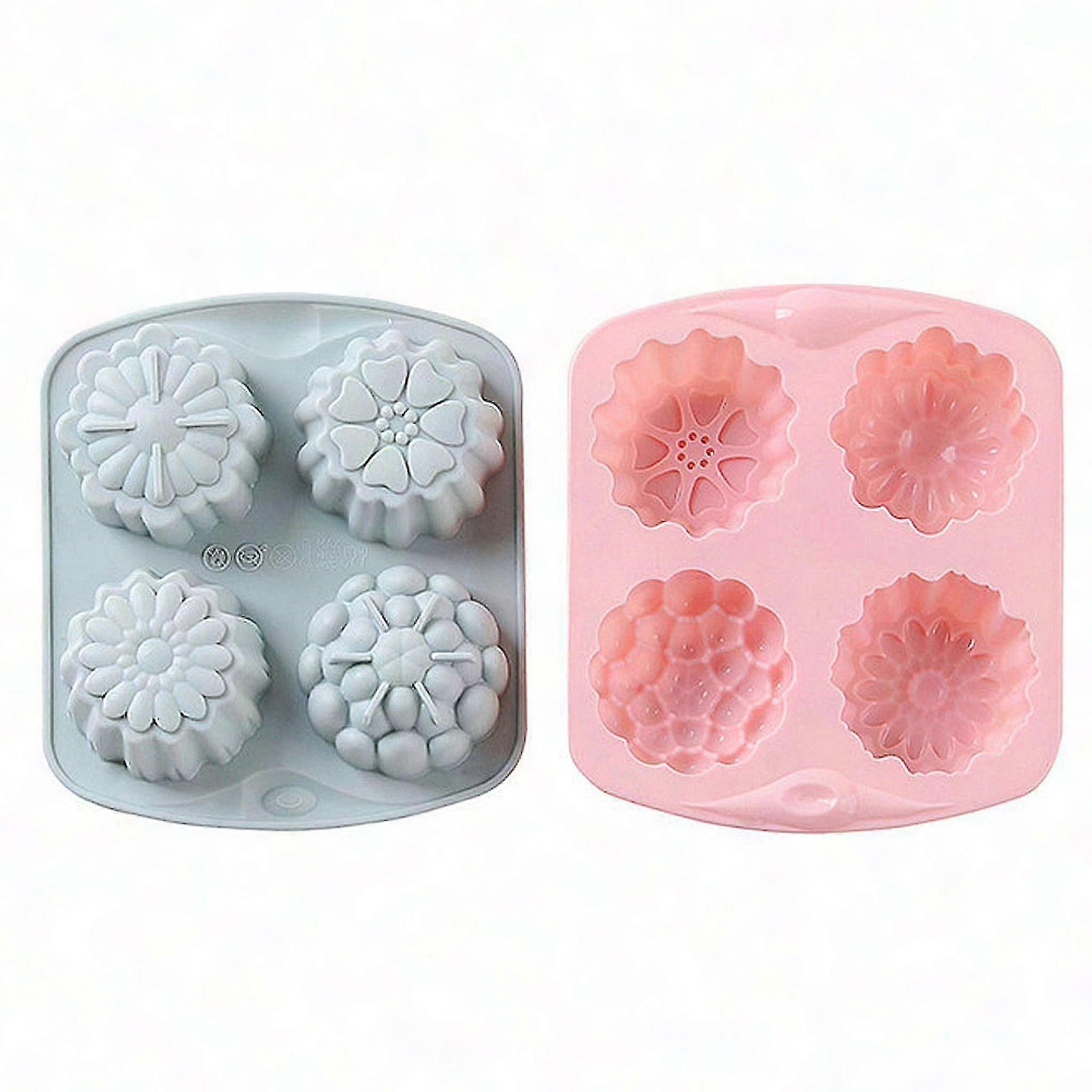 2-Pack Flower Silicone Molds for Soap, Chocolate & Baking
