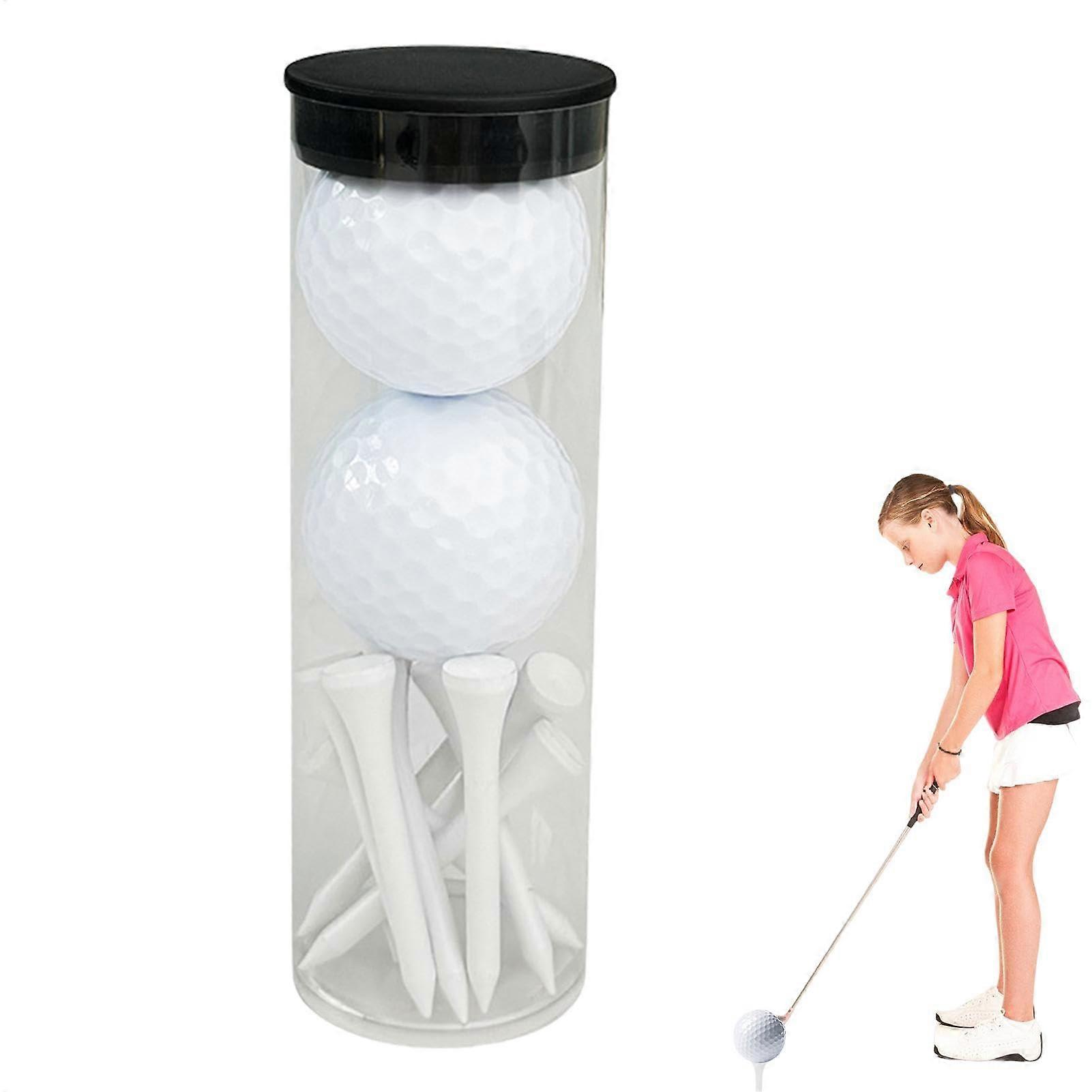 Golf Ball Training Kit for Driving Range | Stable Structure Golf Tee Tool | White Practice Balls for Golf Course Use