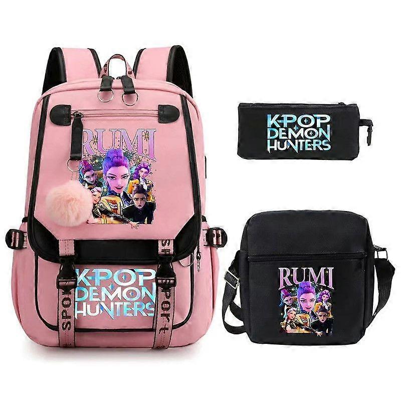Kpop Demon Hunters σακίδιο πλάτης τσάντα ώμου τσάντα μεσημεριανού γεύματος μολύβι θήκη σχολικό σακίδιο