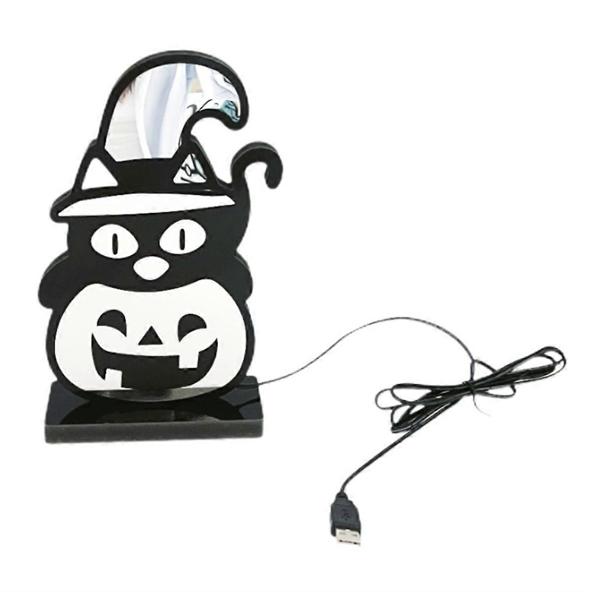 USB Powered Halloween Neon Pumpkin Lamp Night Light Tabletop