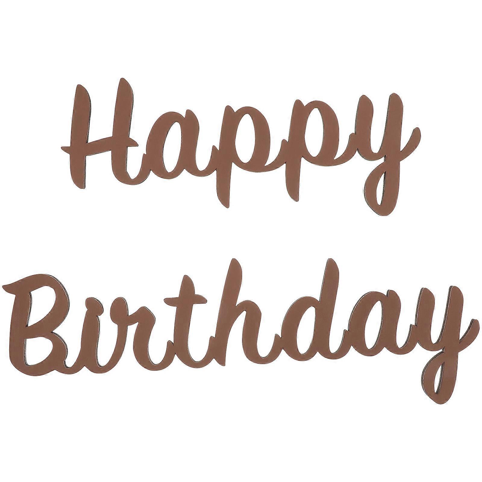 Happy Birthday Wood Wall Decor, Natural Wooden Cutout Letters for Party Decoration, Removable Sticker for Smooth Surfaces, Photo Backdrop & Room