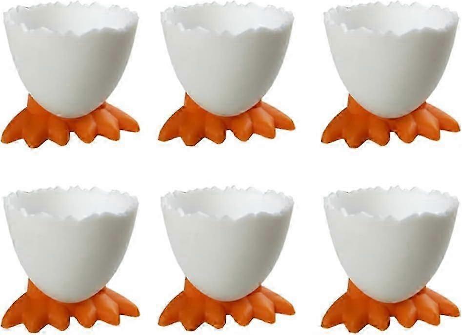 6 pcs Egg Cups Cartoon Egg Holder Soft Hard Boiled Egg Cups for
