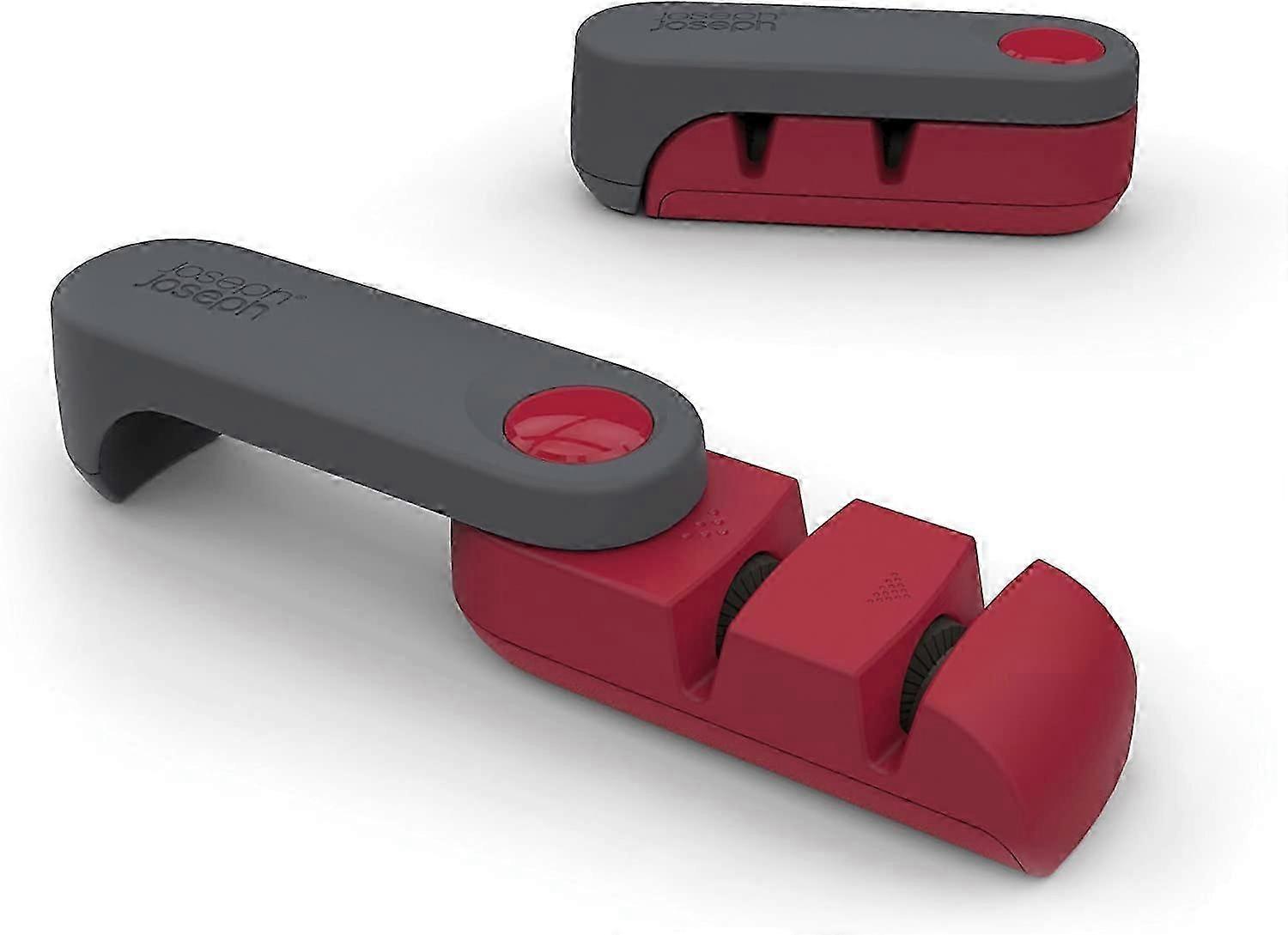 Compact Steel Blade Knife Sharpener - Gray And Red (1pcs)