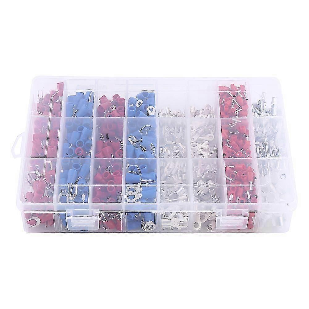 1000pcs 24Types Insulated Crimp Terminals Electrical Cable Wire Connectors Assorted Set