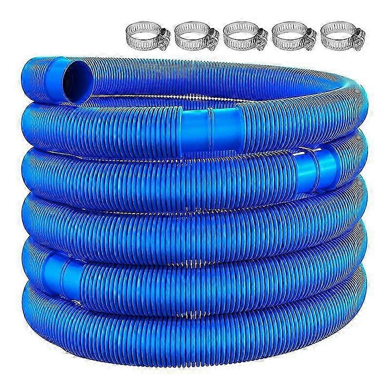 6. Swimming Pool Hose Diameter 32 Mm with Hose Clamp ,Swimming Replacement Pipe Pool Cleaner Tool,Blue