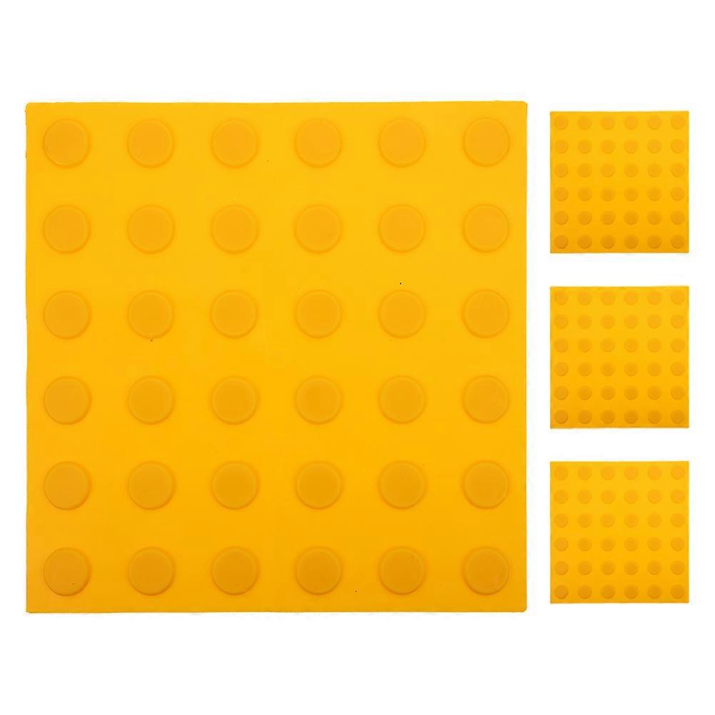 4pcs PVC Rubber Tactile Paving Tiles Raised Dots Braille Strips Safety Bricks for Sidewalks Public Buildings Subway Stations High Visibility Blind