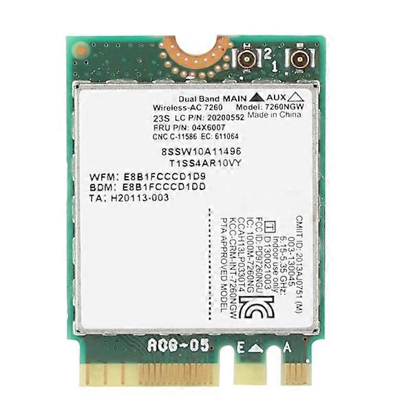 Dual frequency wireless network card for Intel 7260 AC 867Mbps Special for Lenovo /ThinkPad.