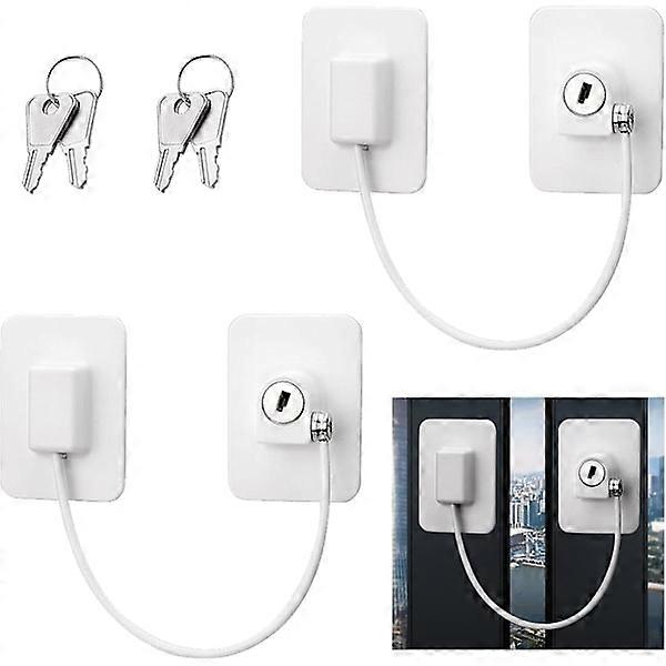 Window Restrictor Child Safety Lock Window Lock Baby UPVC Cable Restrictor with Keys for Home, Public a
