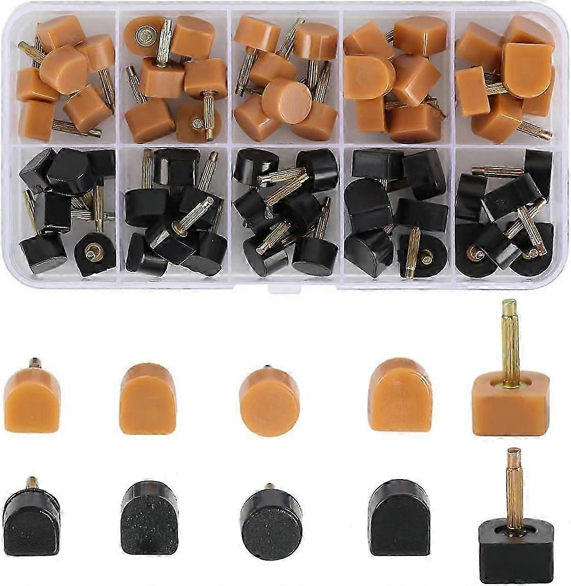 YEHAM 30 Pairs Women's High Heel Replacement Head Pins, Round and Square Heel