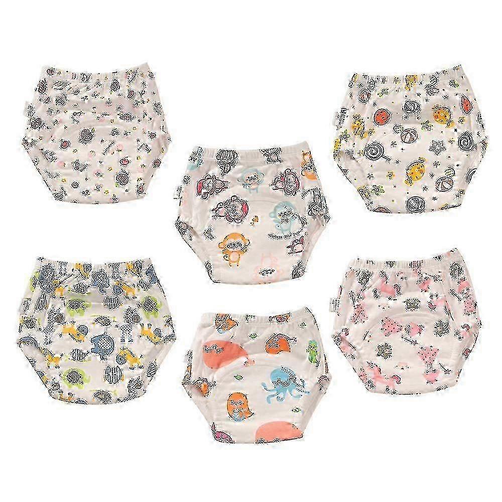 6 Pcs Unisex Cotton Reusable Potty Training Underwear Breathable