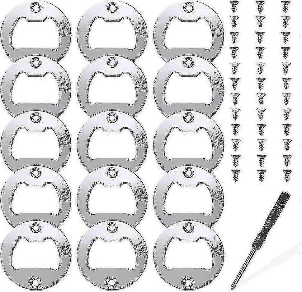 Bottle opener hardware inserts, 15 sets, rustproof and multi-purpose