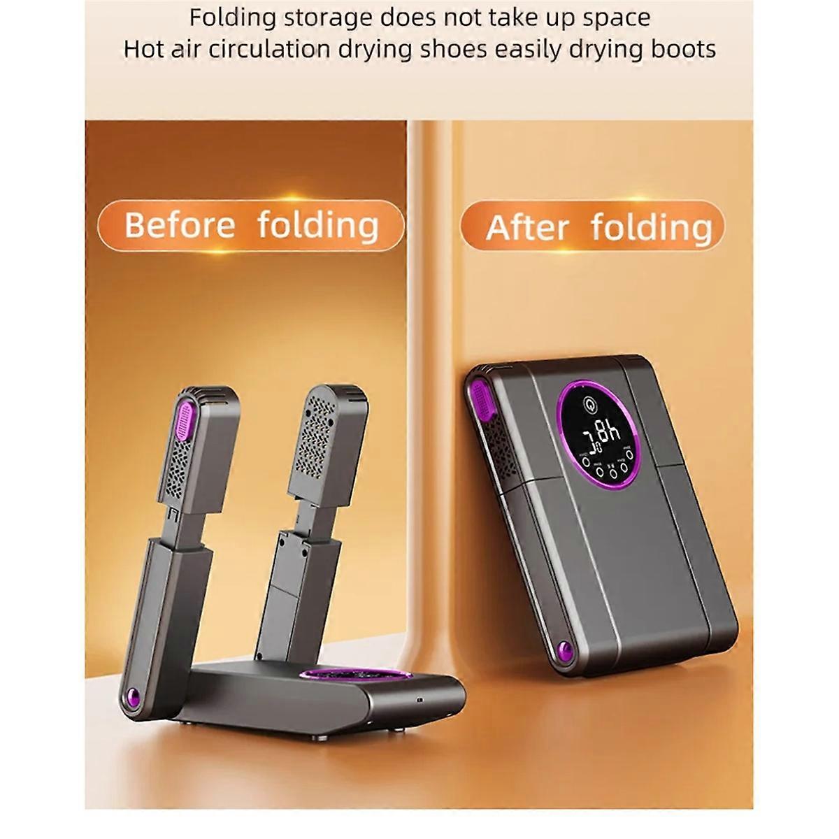 Shoe Dryer Electric Shoe and Boot Dryer 180 Folding Design Smart Display for Shoes Gloves Hats Socks Ski Boots EU Plug
