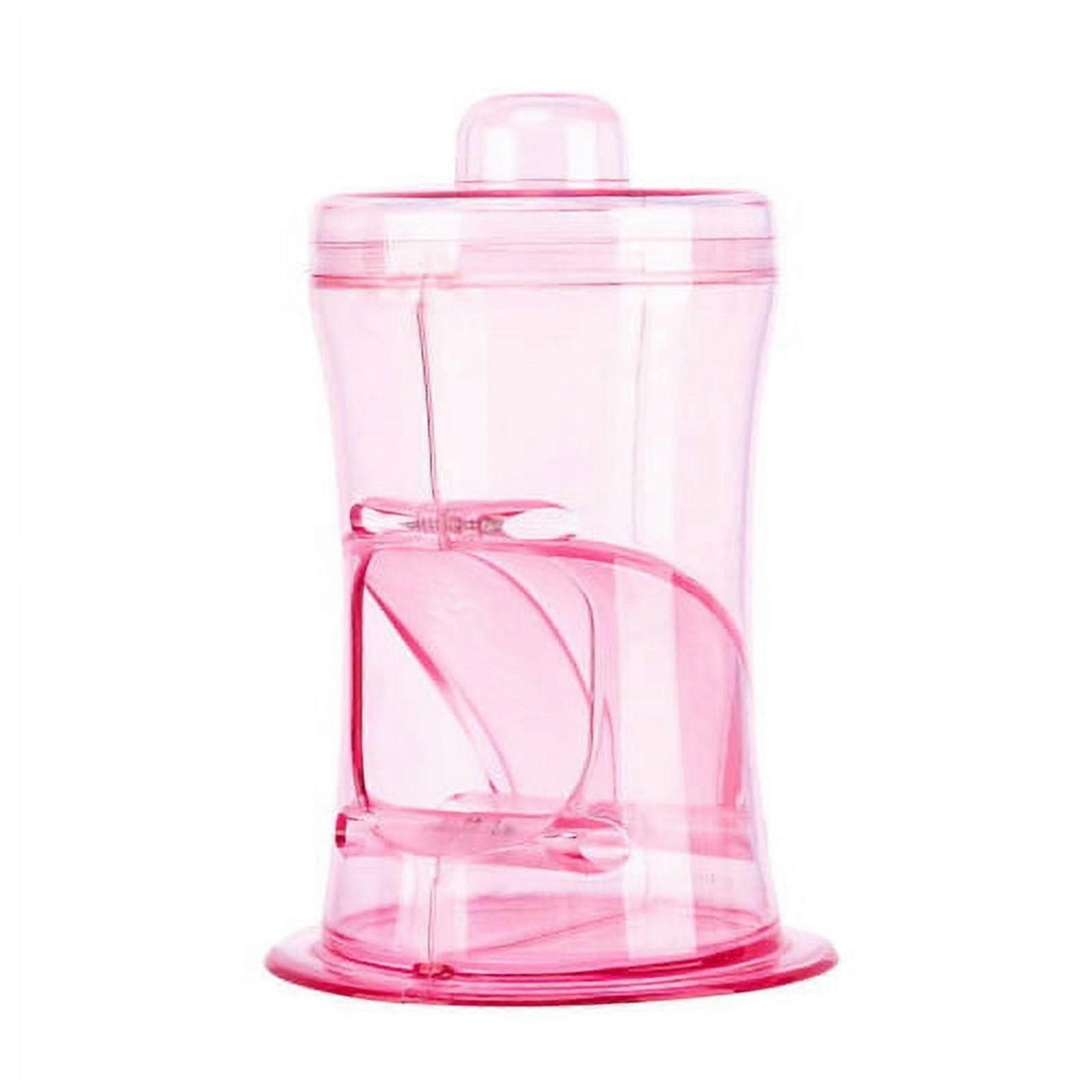 Hamsters Feeder Automatic Transparent Dispenser for Small Animals 2 Size Pink Food Storage Bowl