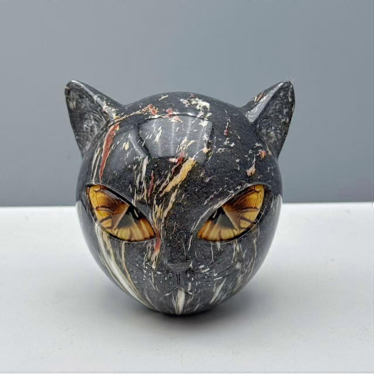 Luxury Black Cat Stone Sculpture