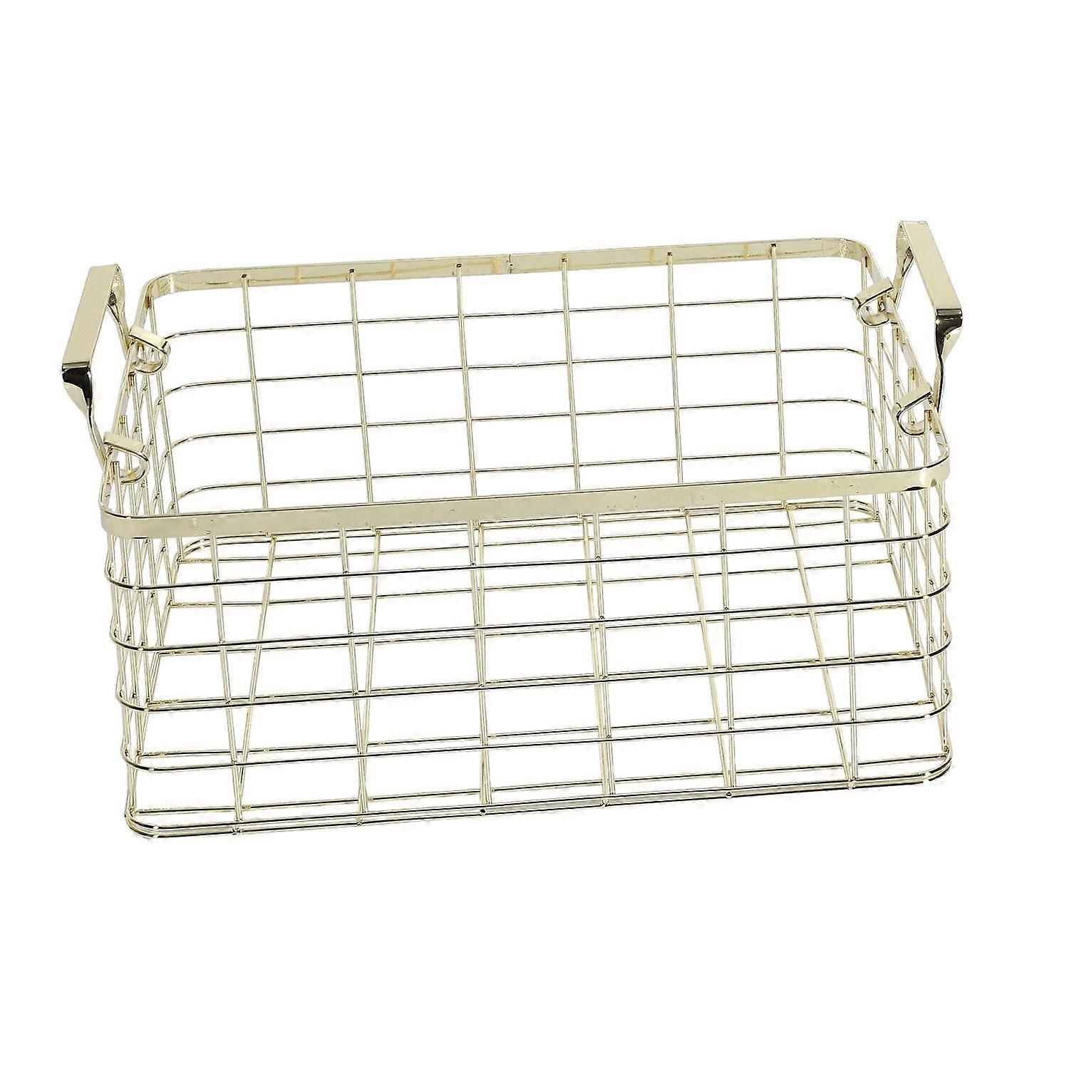 Metal Storage Basket Chic Nordic Handmade Iron Net Table Shelves Basket Bath Clothes Cosmetics Stor
