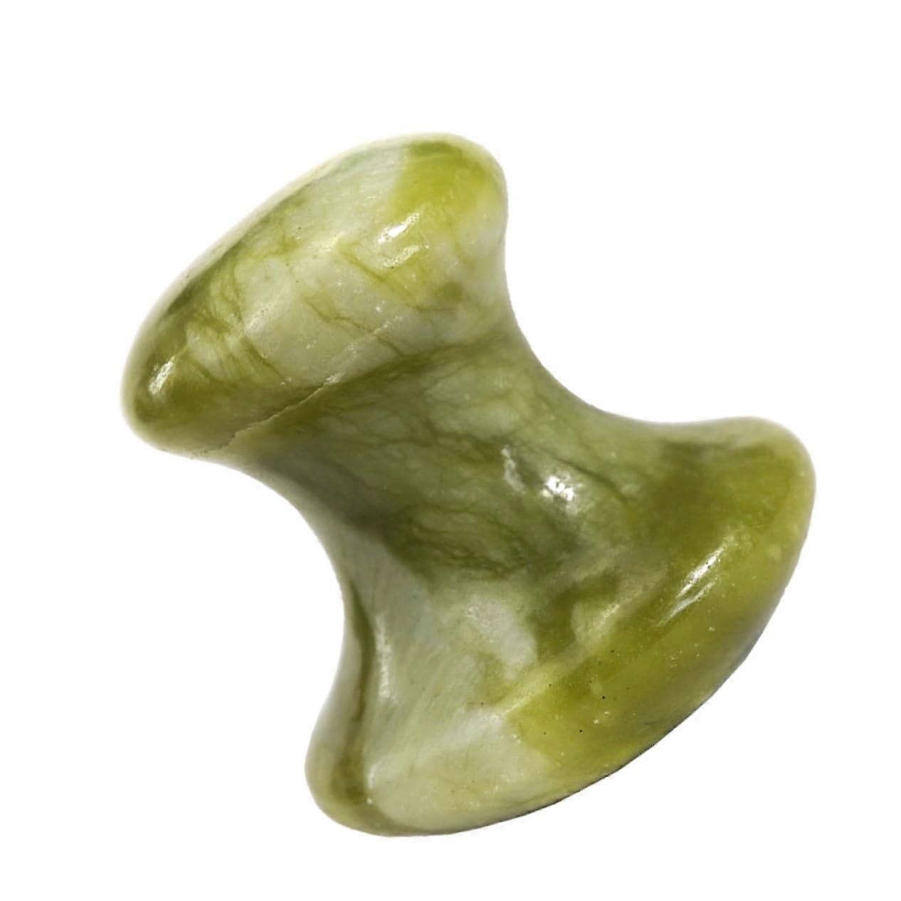 Mushroom Shaped Green Jade Facial Massage Scraping Tool for Gua Sha Skincare and Relaxation Therapy