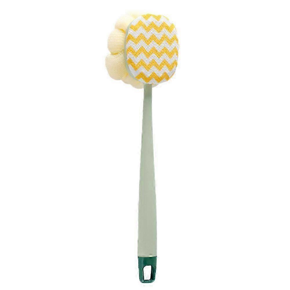 Long handle shower brush for back and crevice cleaning