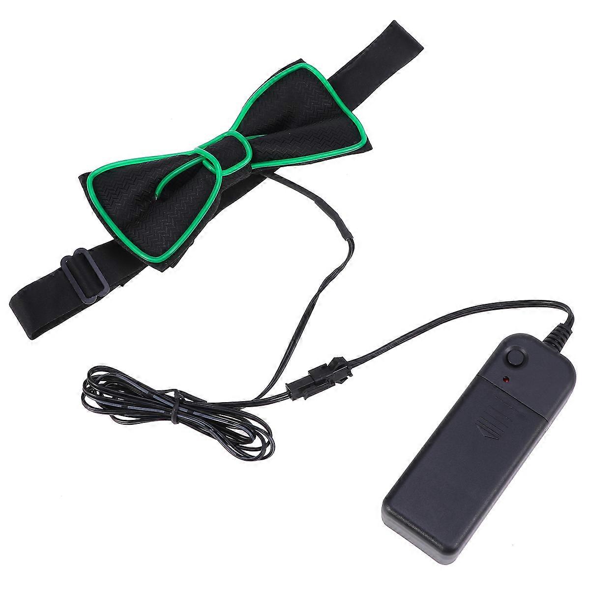 Green Glowing Bow Tie with Durable Material for Party Decoration and Fashionable Look 70 Characters