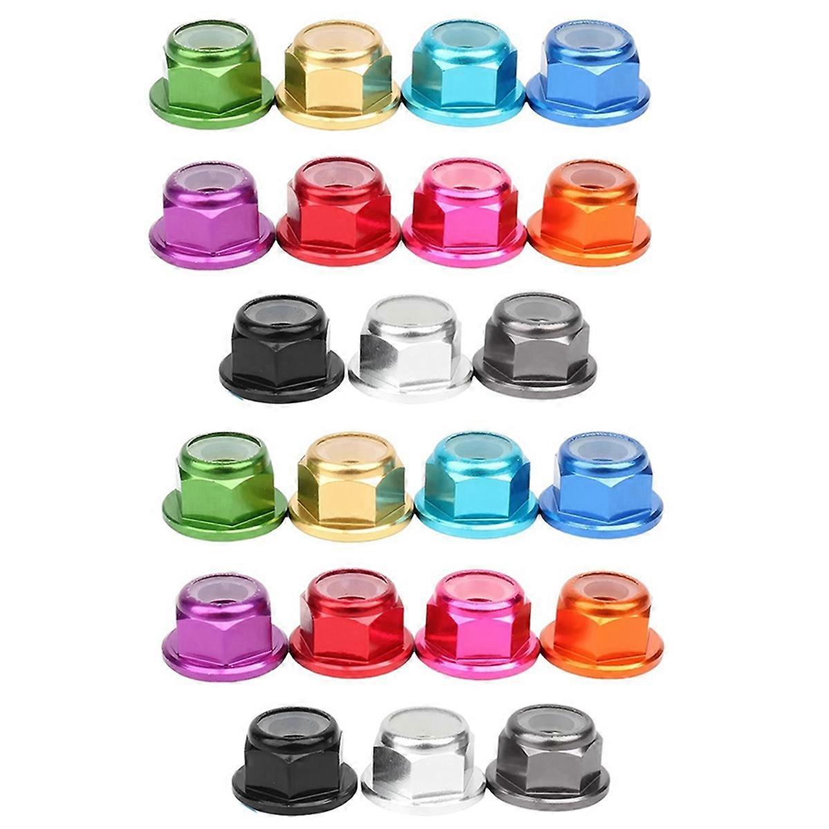 Anodized Colourful Aluminum Alloy Flange Nylon Lock Nuts Self-Locking