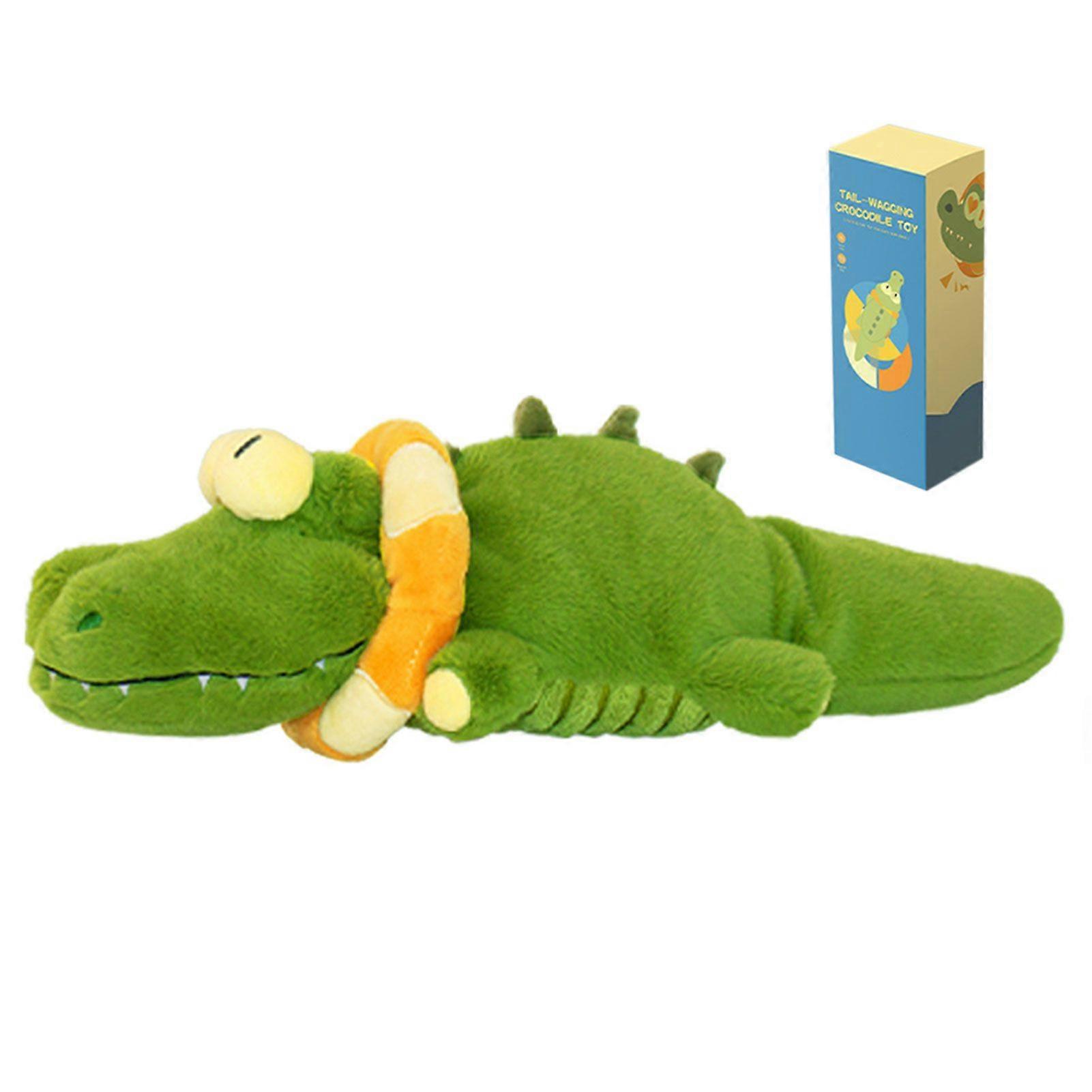 Calming-Crocodile Plush Dog Toy Squeaky Dog Toys Soft Plush Chewing Puppy Toys for Small Medium Large Dogs