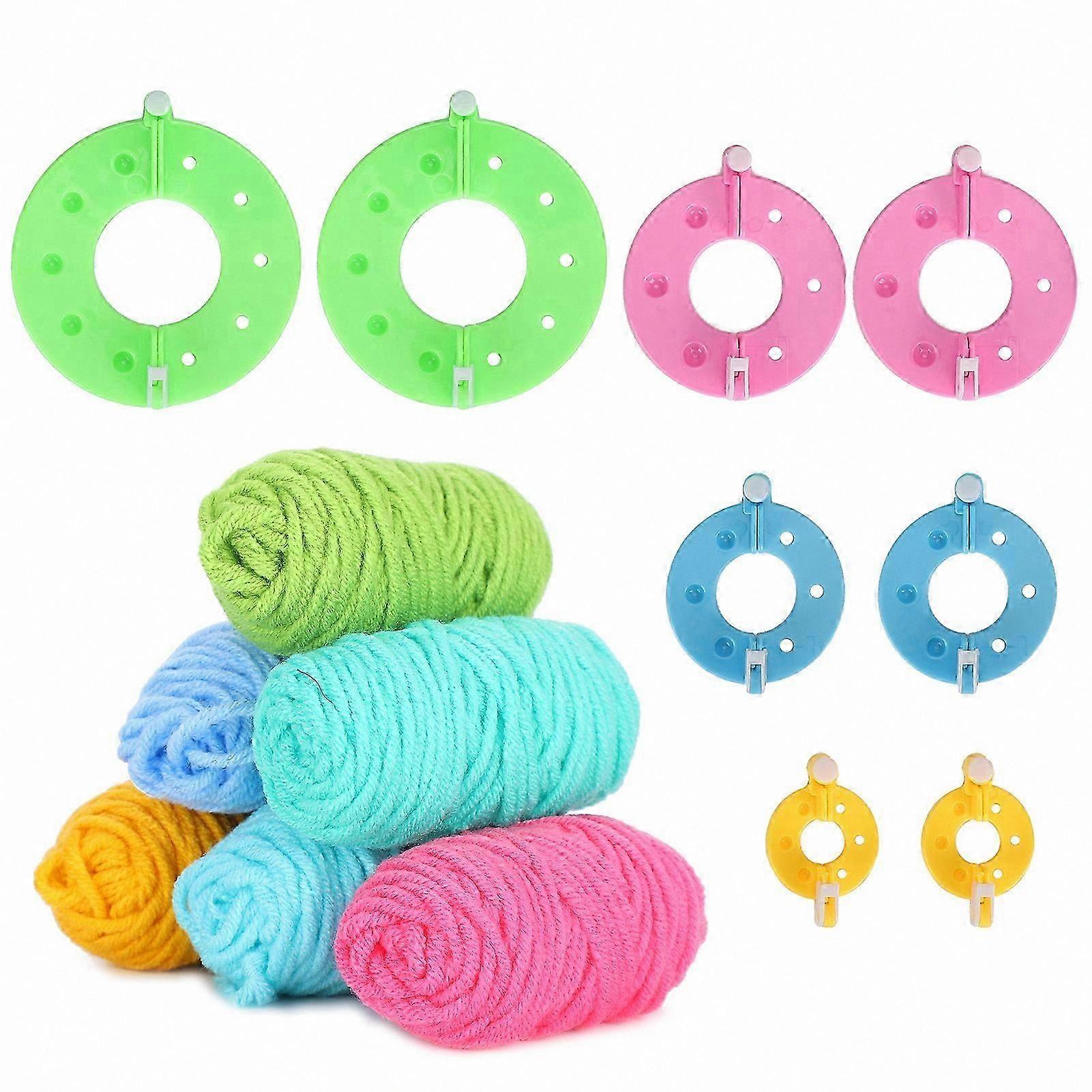 Colorful Yarn Pom Pom Maker Kit with 6 Vibrant Wool Colors for DIY Crafting and Knitting Projects