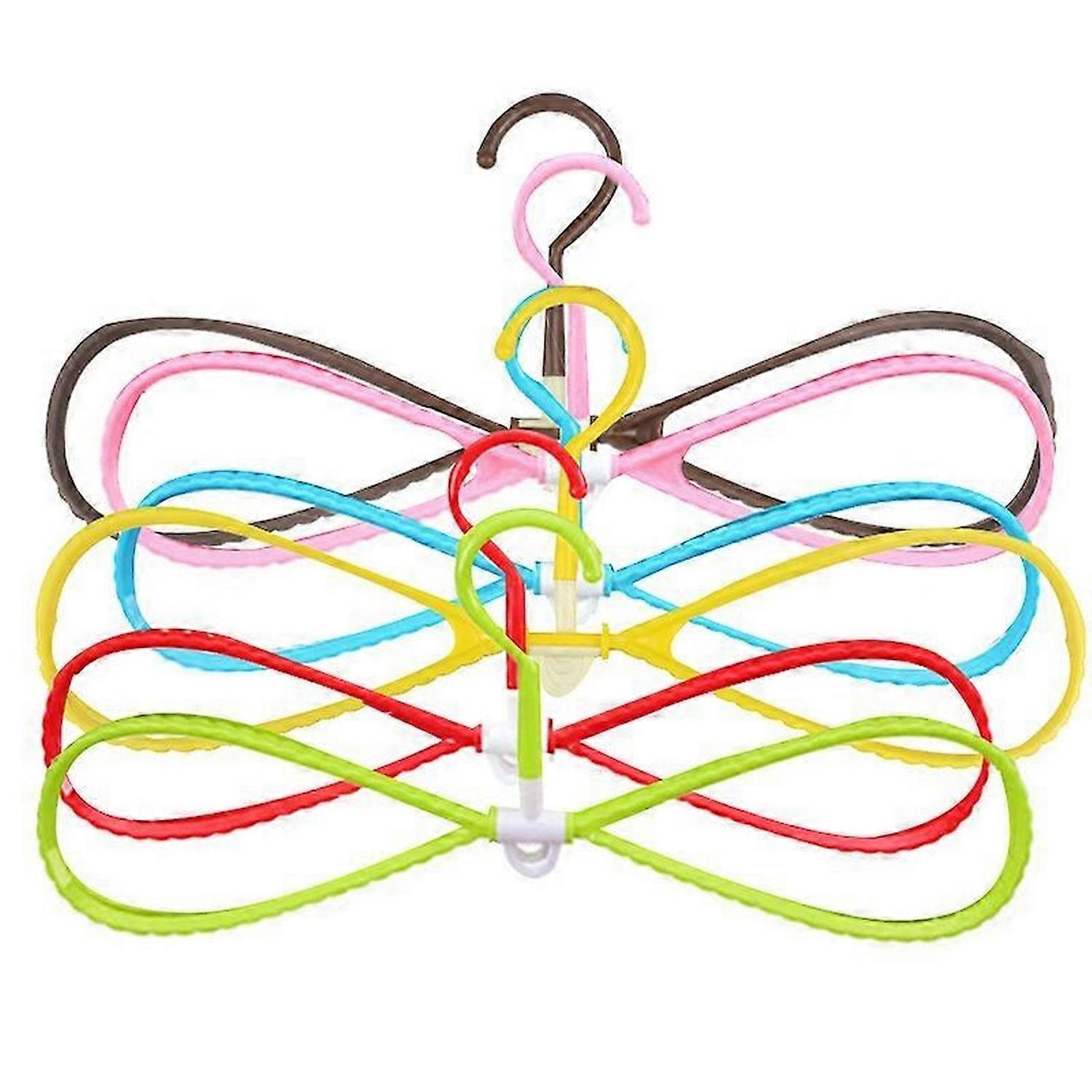 6Pcs 8-Shaped Plastic Non-Slip Hanger Space Saving Clothes Drying