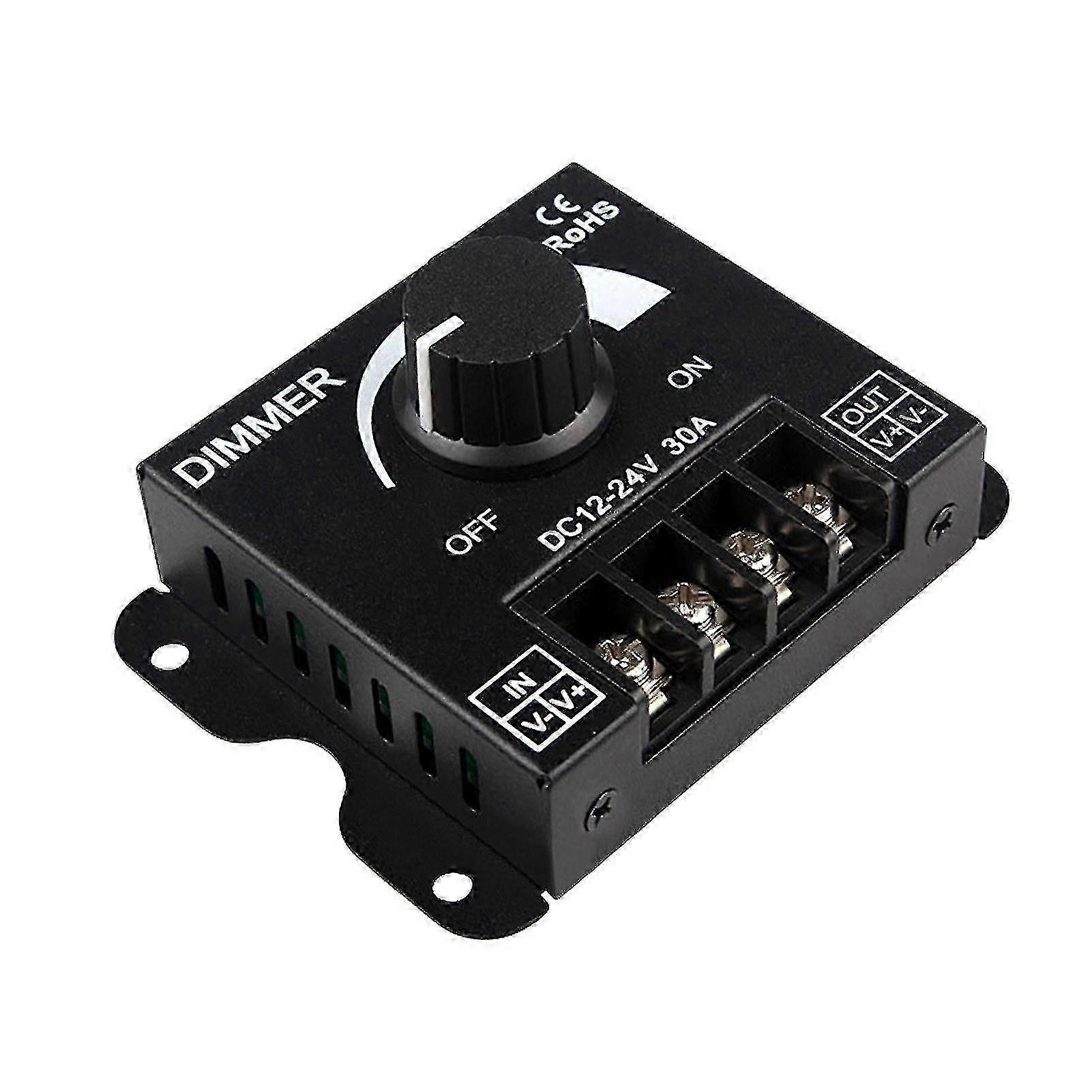 2025 Hbks 12-24v 30a Led Light Dimmer Stepless Dimming Pwm Dimmer Switch Knob Manual Brightness