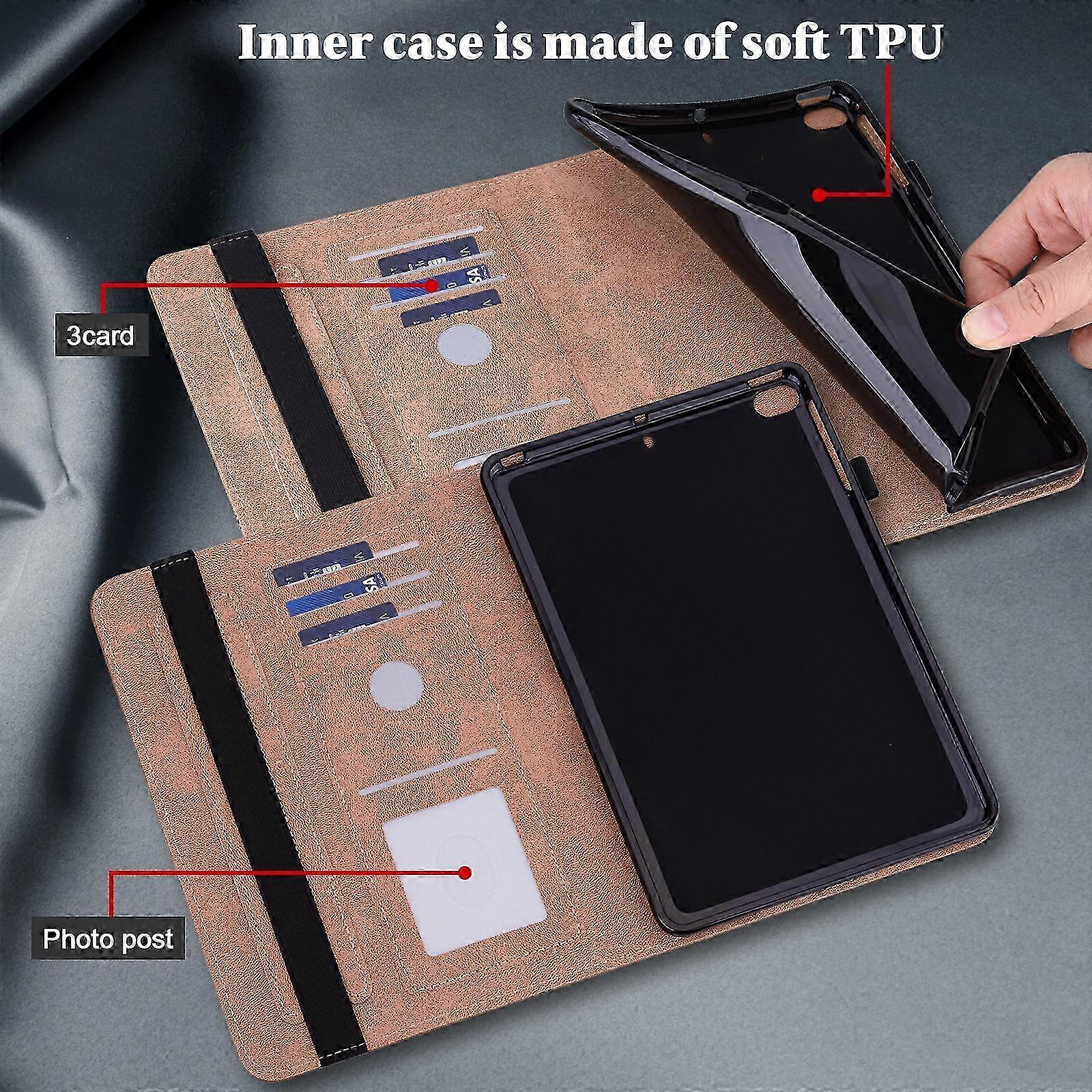 For Lenovo M10 Plus 3rd Gen 10.6 inch Solid Color Stripe Embossed Leather Tablet Case 2025