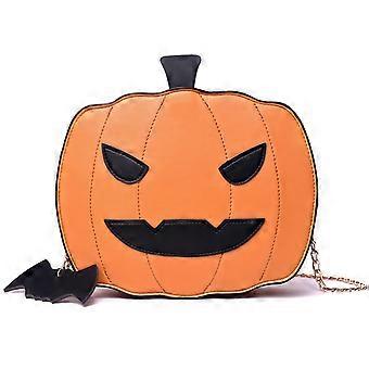 halloween pumpa huvud messenger väska, orange
