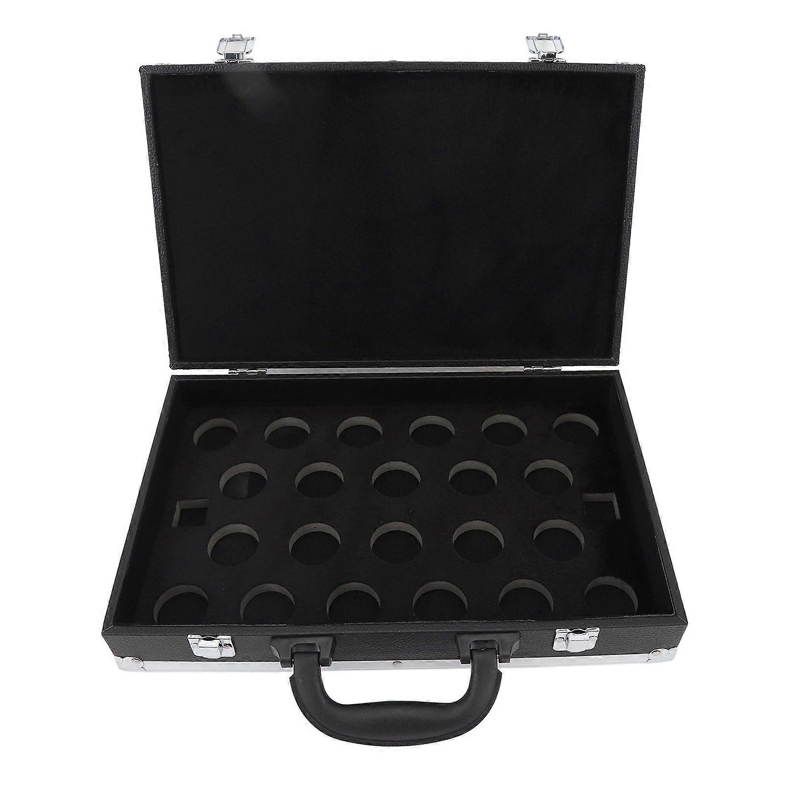 Billiard Balls Storage Box Aluminum Alloy Frame Waterproof PU Cover Lightweight Portable Pool Ball Carrying Case for 22 Billiard Pool Balls