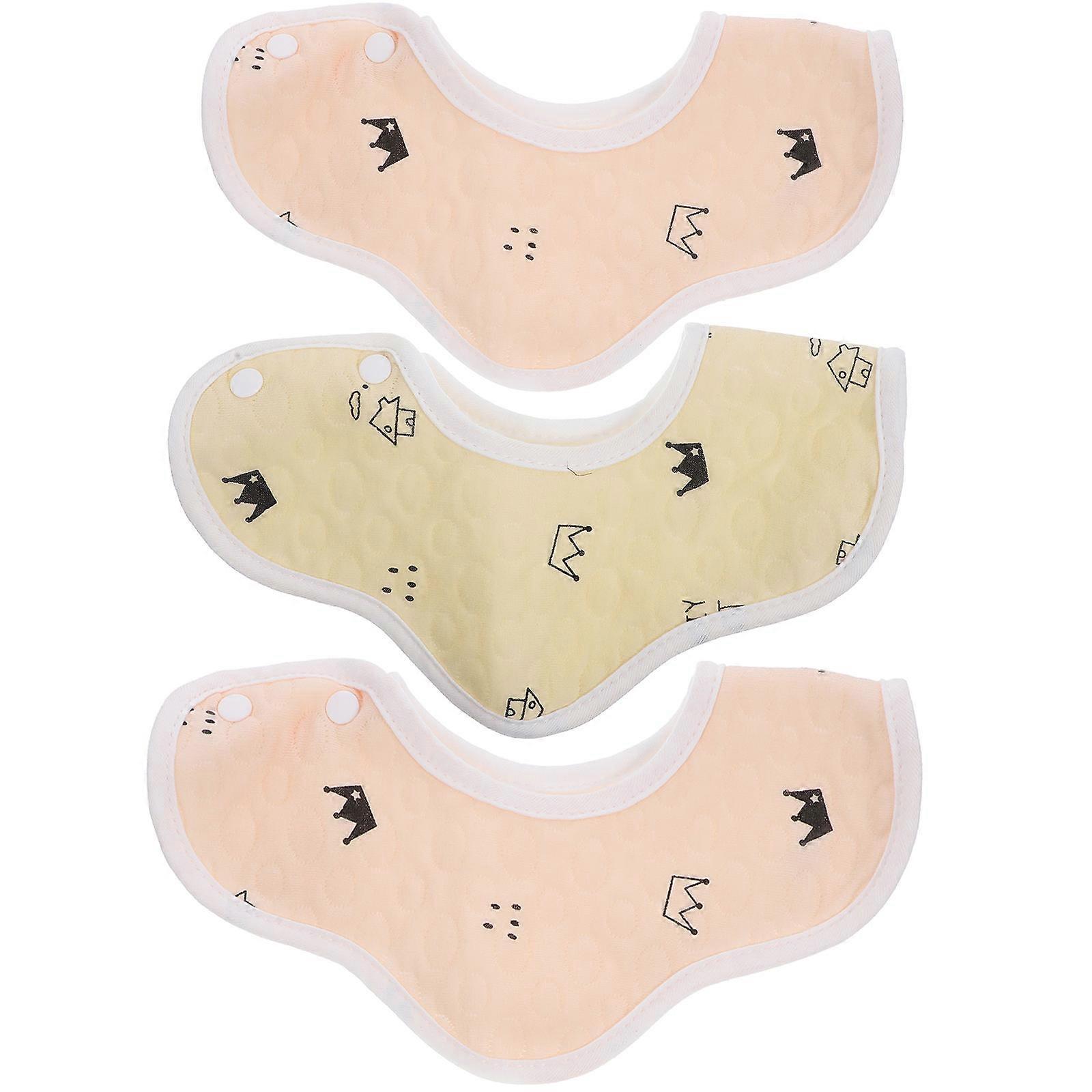 Baby Bib Cotton Absorbent Bandana Drool Bibs 3Pcs for Babys Teething
