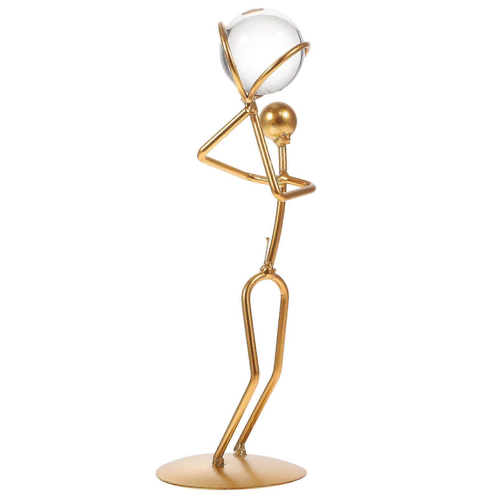 Crystal Ball Desktop Decor Iron Art Figurine 4Pcs Set