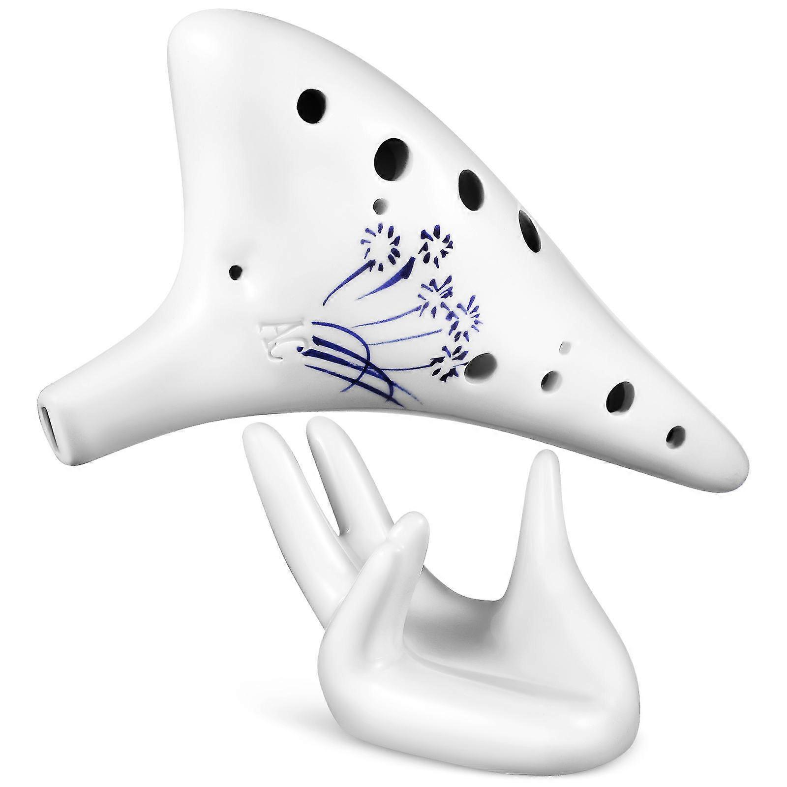 Ceramic Ocarina Alto C 12 Hole for Beginners 3Pcs with Storage Holder