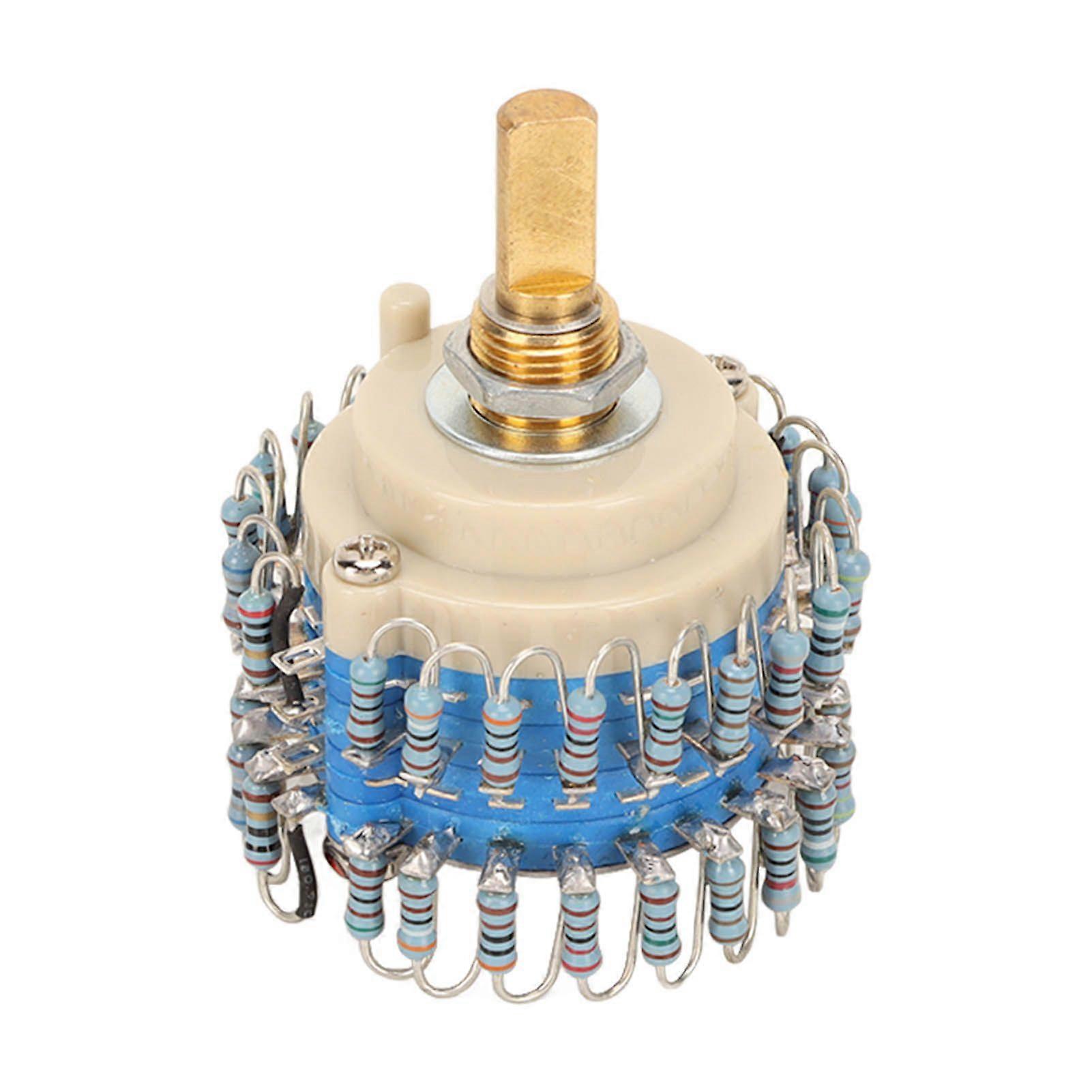 Two Channels Volume Potentiometer 224 Gear 20K High Accuracy Volume Potentiometer for Amplifier Half Round Handle