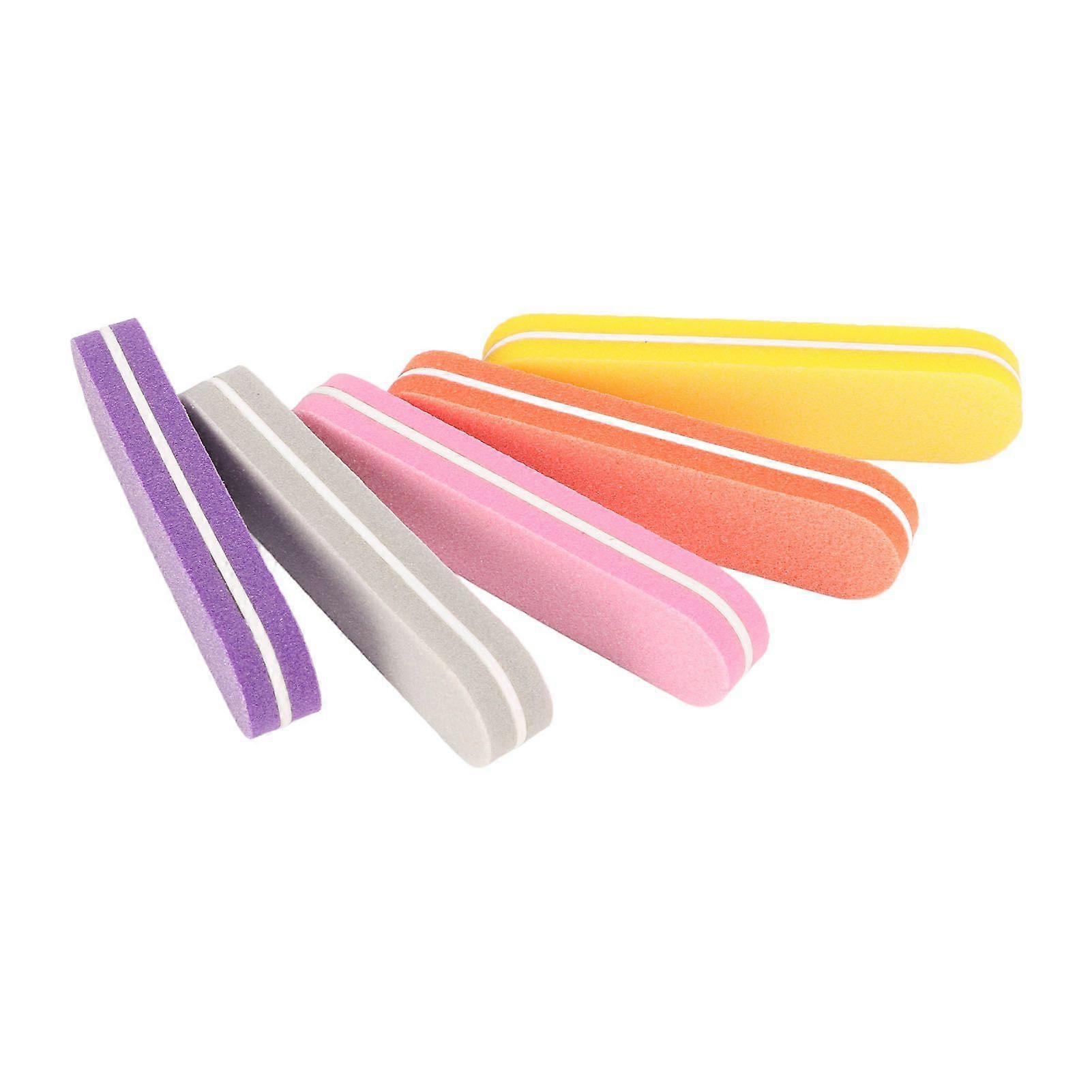 5 Pcs Sponge Nail File Washable Reusable Coarse and Fine Double Sided Nail Sanding Buffing Block Manicure Tool
