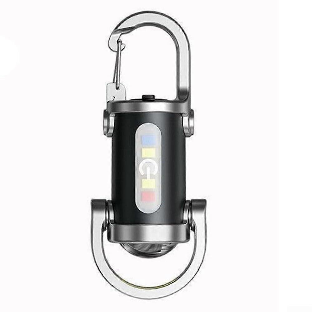 Rechargeable Mini Keychain Flashlight And External Power Bank 2-In-1 For Outdoor Use Compact Portable Light