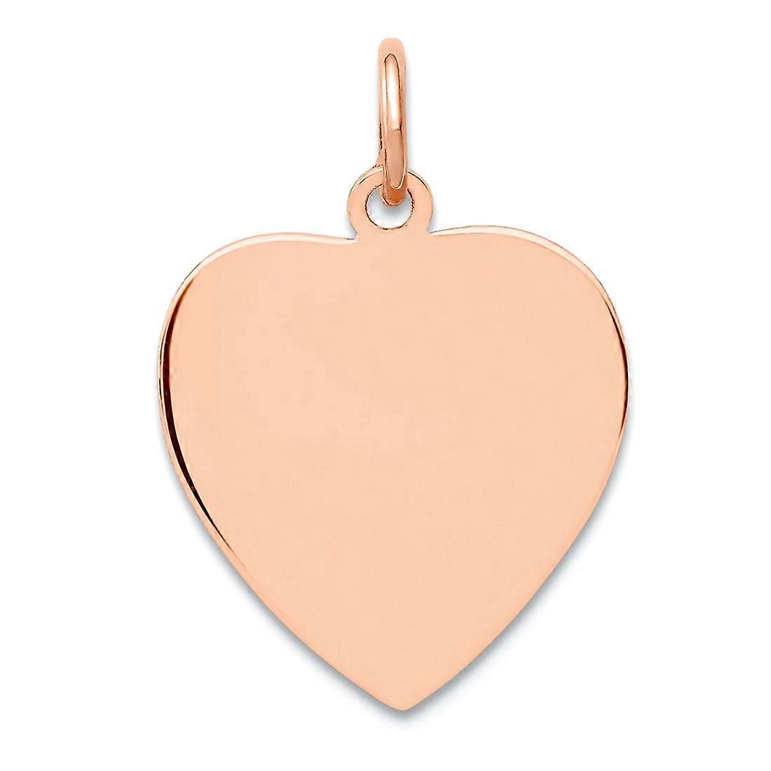 14k Στερεό κίτρινο χρυσό αγάπη καρδιά δίσκο γοητεία μενταγιόν για τις γυναίκες