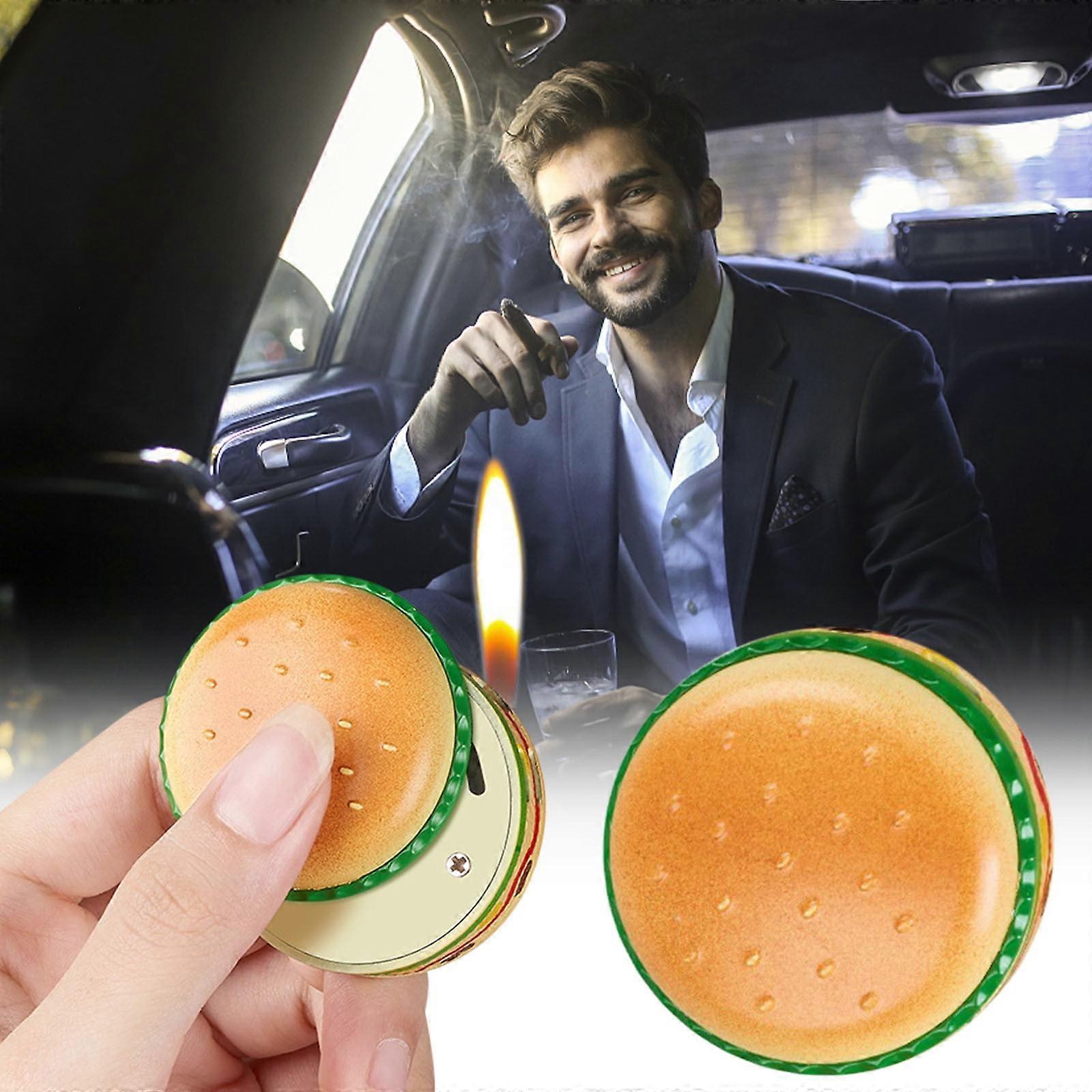 QuLuJing Cigarette Lighter, Lighter, Hamburger Lighter Refillable, Compact and Hamburger Design, Cute and Portable, Perfect for The Person You Love