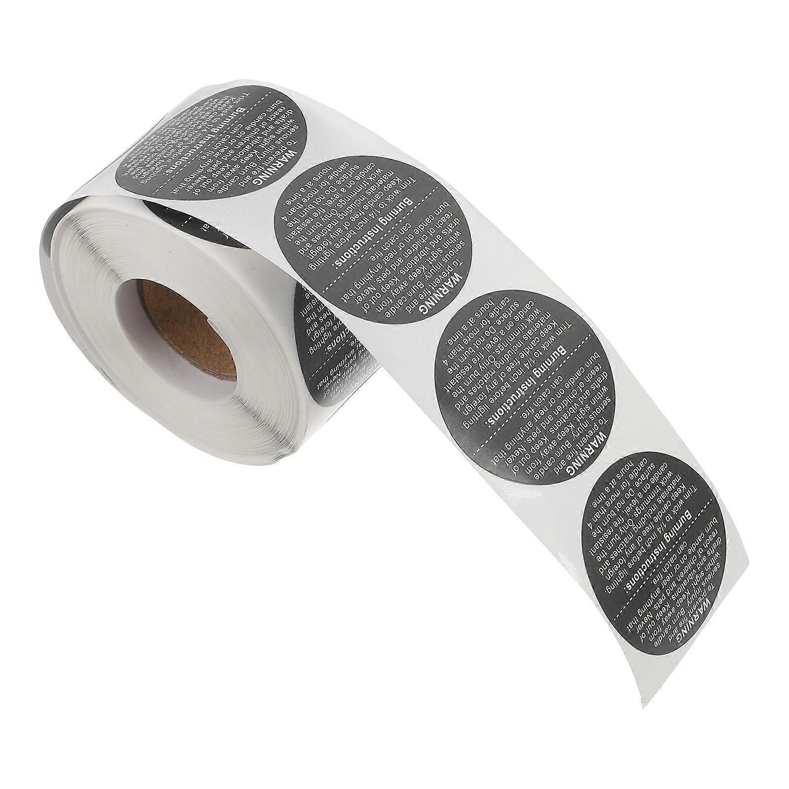Square Candle Warning Label 1000 Pcs Waterproof Stickers For Votive Candles Black Design Labeling Functionality