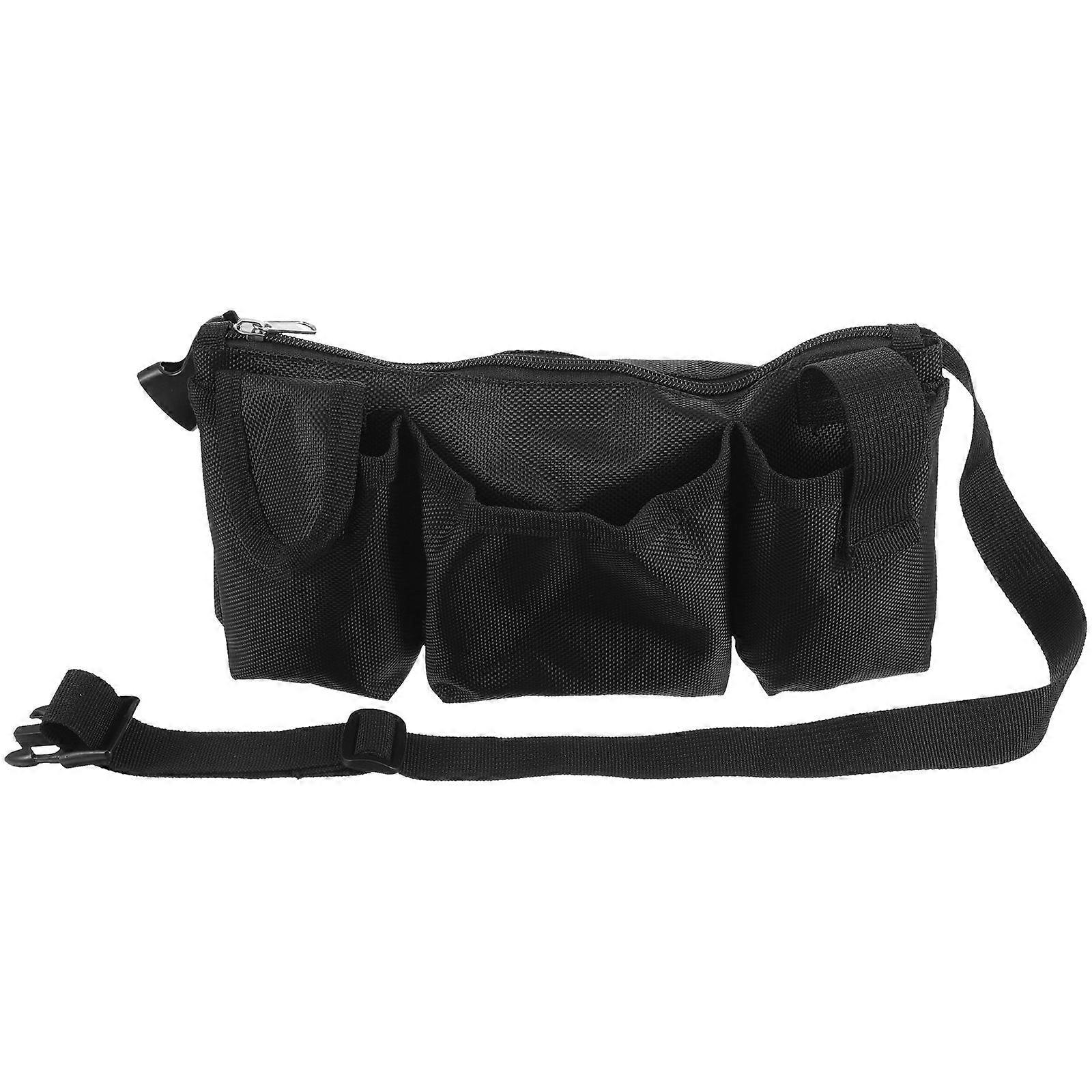 Black Canvas Tool Pouch for Storage Use 6Pcs Garden Tool Bag with Belt