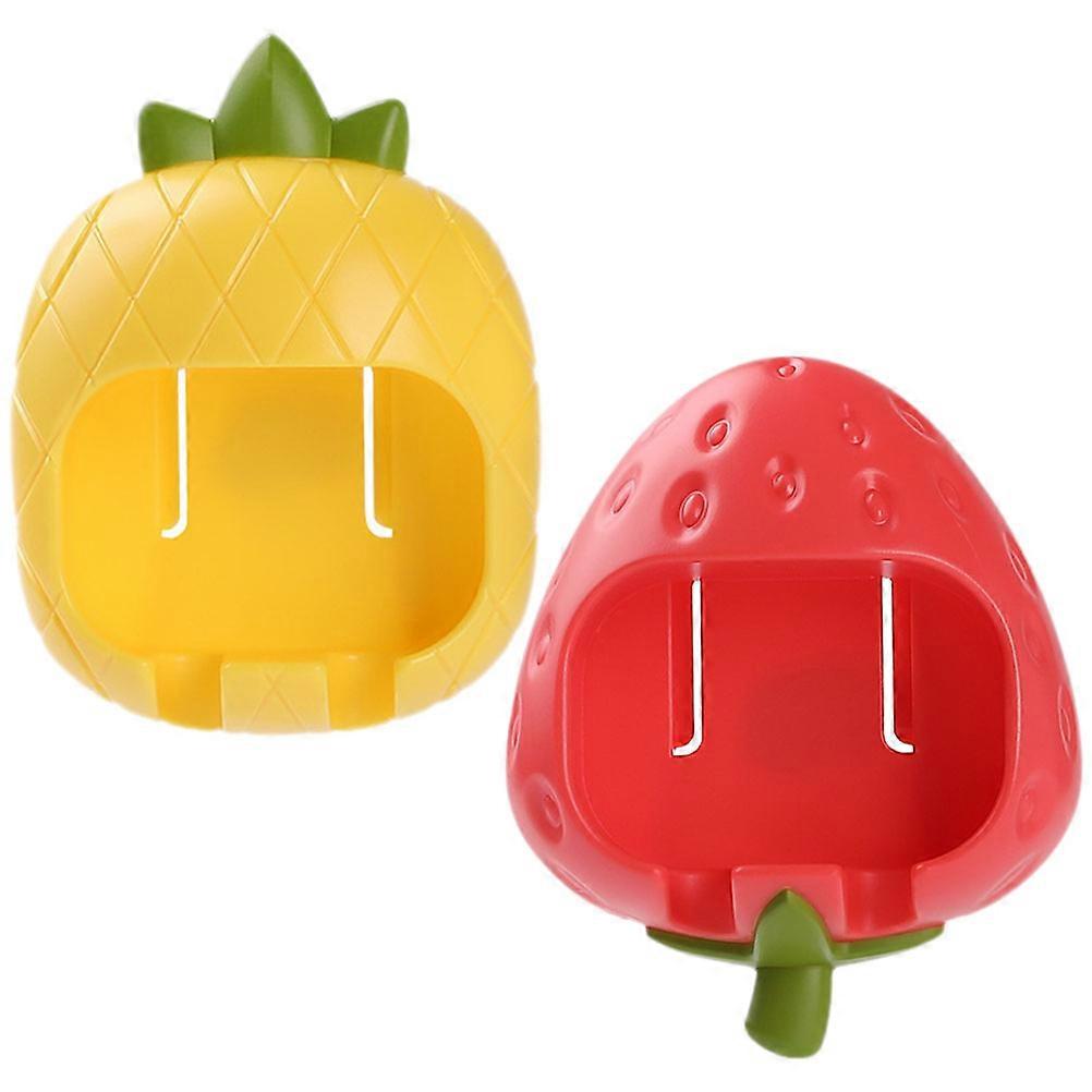 Self Adhesive Toothbrush Holder Wall Mounted for Bathroom 10Pcs Red