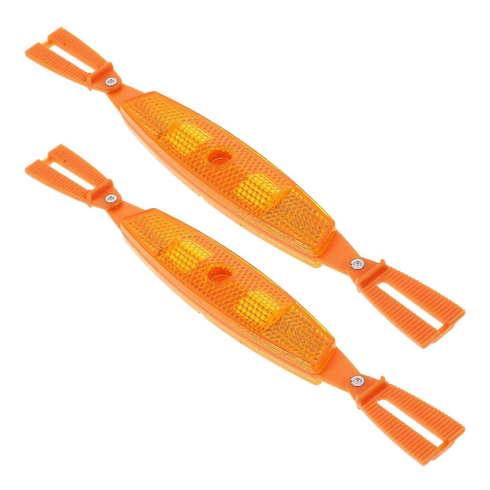 Bicycle Reflectors For Night Riding Enhancing Visibility With Orange Color Flat Plate Design Waterproof 1 Pair